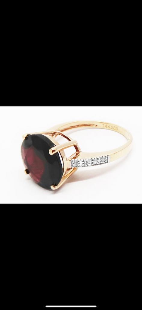 goud 14k, met natuurlijke granaatsteen, Sieraden, Tassen en Uiterlijk, Armbanden, Nieuw, Goud, Rood, Ophalen of Verzenden