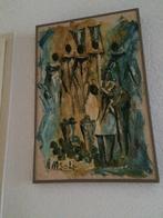 Abstract Schilderij uit Tanzania, H.M. Sole Gesigneerd, Antiek en Kunst, Ophalen of Verzenden