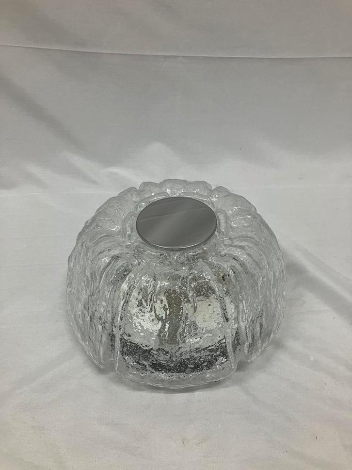 Vintage ijsglas plafondlamp Helena Tynell Glashutte Limburg, Huis en Inrichting, Lampen | Plafondlampen, Gebruikt, Glas, Ophalen of Verzenden