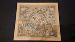 Henricus Hondius oude hemelkaart 1661 kleurenlitho, Ophalen, Voor 1940, Zo goed als nieuw