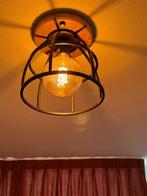 Industriële plafondlamp met metalen kooi, Ophalen of Verzenden, Gebruikt, Minder dan 50 cm