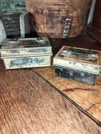 2 kleine brocante spaarpotjes a blikjes blikken, Antiek en Kunst, Ophalen of Verzenden