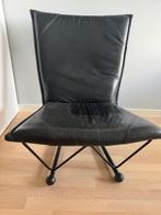 stoel van zwart leer, Huis en Inrichting, Stoelen, Ophalen, Gebruikt, Zwart, Leer