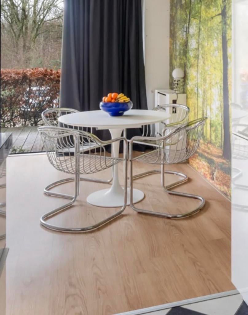 Gastone Rinaldi RIMA stoelen - set van 4, Huis en Inrichting, Stoelen, Gebruikt, Vier, Metaal, Overige kleuren, Ophalen