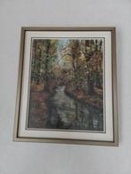 Schilderij: Herfstlandschap met beek, Antiek en Kunst, Kunst | Schilderijen | Klassiek, Ophalen of Verzenden