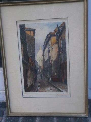 Parijs Straatbeeeld, Rue Rustique, weg naar Sacre Coeur beschikbaar voor biedingen