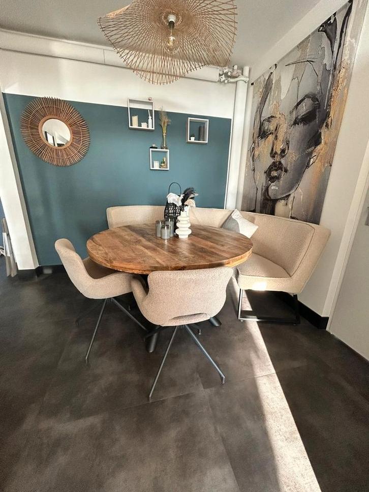 Complete eethoek, Huis en Inrichting, Complete eetkamers, Zo goed als nieuw, 6 tot 8 stoelen, Ophalen