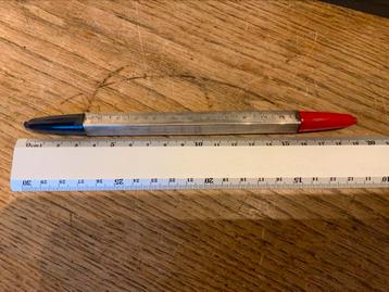 Zilveren Vulpotlood Meetlat Liniaal Rood Zwart 12 cm beschikbaar voor biedingen