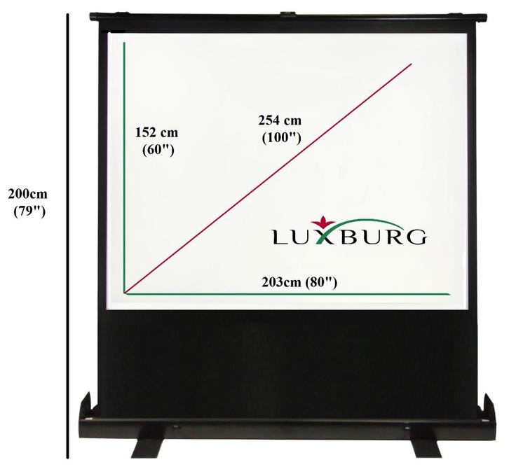 ZGAN! Luxburg 100″  oprolbaar projectiescherm zwart €27,99, Audio, Tv en Foto, Projectieschermen, Zo goed als nieuw, Handmatig