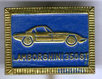 Lamborghini 350 GT blauw op koper auto speldje ( B_197 ) beschikbaar voor biedingen