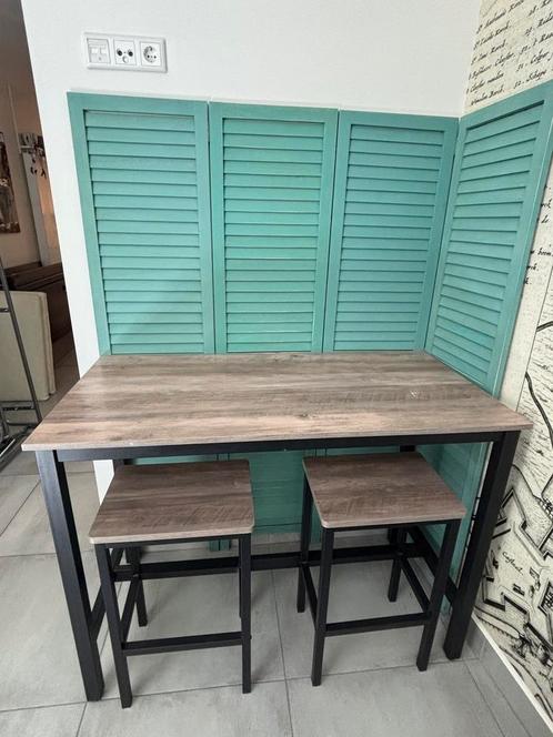 Tafel met 2 krukken., Huis en Inrichting, Tafels | Statafels, Zo goed als nieuw, Ophalen of Verzenden