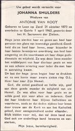 Smulders Johanna 1873 Loon op Zand 1963 Goirle, Ophalen of Verzenden, Bidprentje