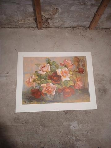 Rozen poster jaren 70.   57 x 74 cm kunst art bloemen beschikbaar voor biedingen