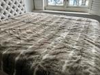Luxueuze faux fur plaid sprei groot, Bruin, Tweepersoons, Ophalen of Verzenden, Deken of Dekbed