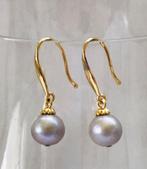 Parel Oorbellen van Zilvergrijze Zoutwater Parels 14K, Overige materialen, Hangers, Nieuw, Ophalen of Verzenden