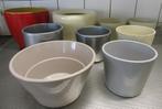 9 x bloempot - rood / zilver / beige / grijs, Tuin en Terras, Ophalen of Verzenden, Rond, Aardewerk, Minder dan 25 cm