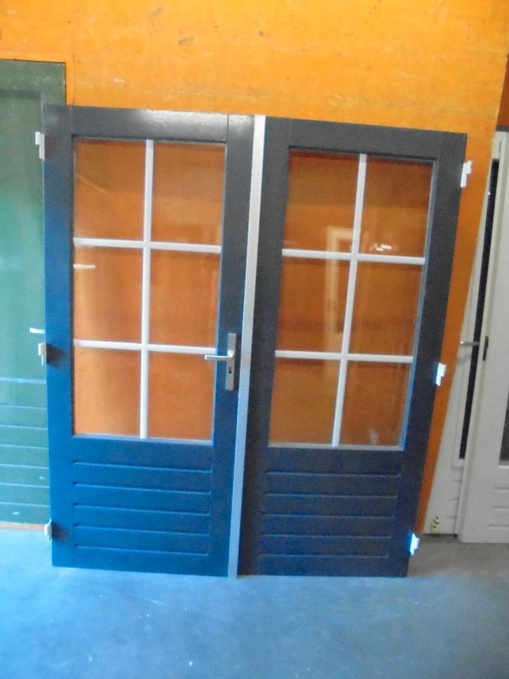 Openslaande tuindeuren dubbelglas, 167,5 x 201 (nr. HT1100A), Doe-het-zelf en Verbouw, Deuren en Horren, Zo goed als nieuw, Buitendeur