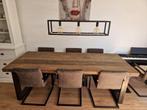 Houten Industriële Tafel - 240cm, Huis en Inrichting, Tafels | Eettafels, Ophalen, Gebruikt, 100 tot 150 cm, 200 cm of meer