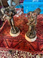 Bronzen Beelden van Jongen en Meisje, Antiek en Kunst, Ophalen of Verzenden
