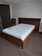 Bed,  130 x 200 compleet., Ophalen, Gebruikt, Bruin, Tweepersoons