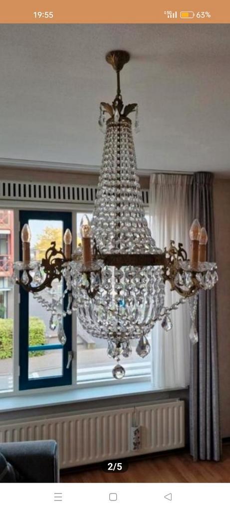 Te koop een mooi grote kroonluchter met 12 lichtpunten, Huis en Inrichting, Lampen | Kroonluchters, Zo goed als nieuw, Ophalen