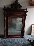 Antieke spiegel met kuif, Antiek en Kunst, Ophalen, Rechthoekig, 50 tot 100 cm, 100 tot 150 cm
