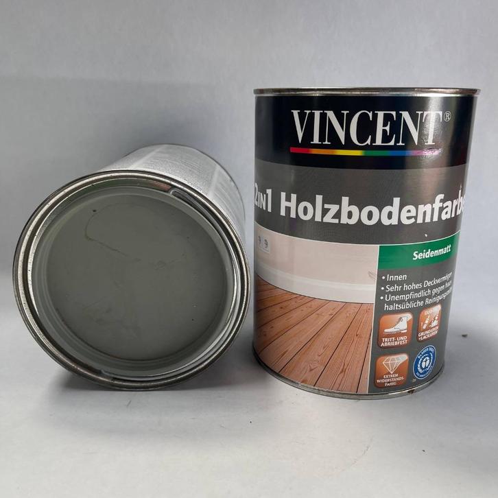 Vincent Vloerverf voor Hout, Vloeren & Planken RAL 7023 2.5L, Doe-het-zelf en Verbouw, Verf, Beits en Lak, Zo goed als nieuw, Verf