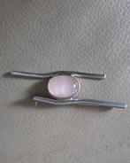 Prachtige zilveren (835) broche met Rozenkwarts, Sieraden, Tassen en Uiterlijk, Broches, Ophalen, Zo goed als nieuw, Met edelsteen