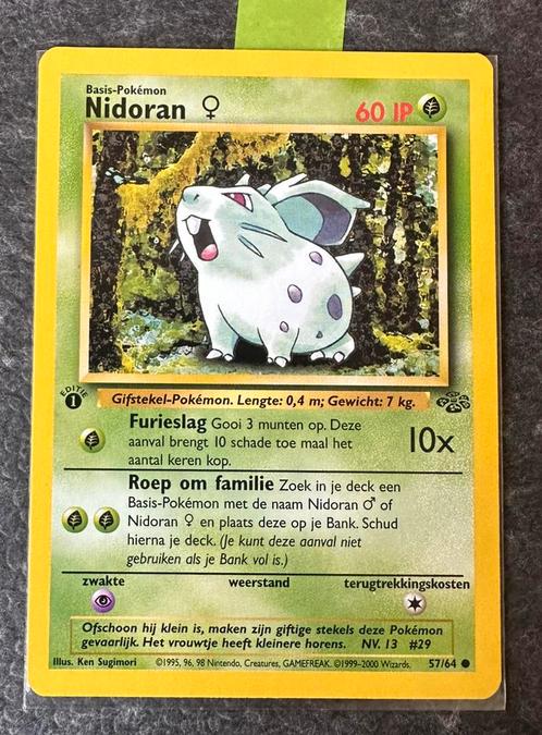 Nidoran  #57 Pokemon Jungle NEDERLANDS  1st ED, Hobby en Vrije tijd, Verzamelkaartspellen | Pokémon, Zo goed als nieuw, Losse kaart