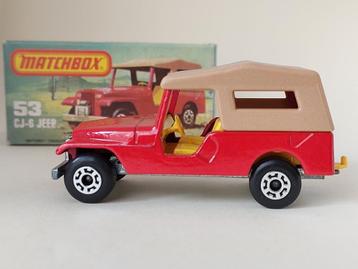 CJ-6 JEEP MATCHBOX No53 UIT 1977 ONBESPEELD MET DOOSJE beschikbaar voor biedingen