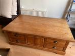 Prachtige zware houten salontafel, Ophalen, 100 tot 150 cm, 50 tot 100 cm, Zo goed als nieuw