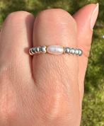 Zilveren bolletje ring met zoetwater parel, 18 tot 19, Verzenden, Nieuw, Dame
