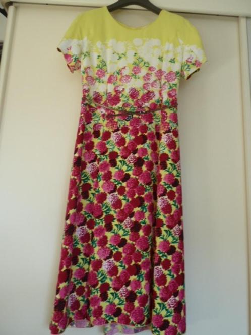 Marc Jacobs 1e lijn citroengele jurk fuchsia bloemen, 36/38, Kleding | Dames, Jurken, Nieuw, Maat 36 (S), Geel, Onder de knie