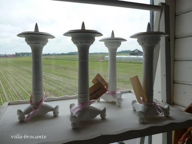 Brocante kandelaar, Antiek en Kunst, Antiek | Kandelaars, Overige materialen, Ophalen of Verzenden