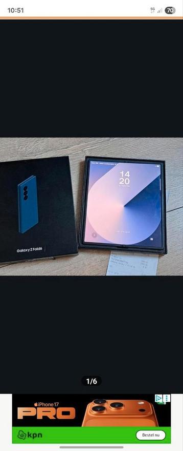 Samsung galaxy fold 6 256 gb. Batterij 100% beschikbaar voor biedingen