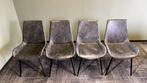 Eetkamerstoelen 4x - grijs, Ophalen, Overige materialen, Gebruikt, Vier