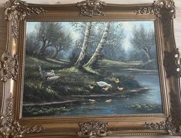 Klassiek Schilderij: Landschap met Eenden beschikbaar voor biedingen