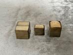 Vintage pillendoosjes handgemaakt en ingelegd met been, Ophalen of Verzenden