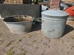 zinken wasketel en wasteil., Tuin en Terras, Ophalen, Gebruikt