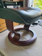 Stressless Hocker groen, echt leder., Ophalen, Zo goed als nieuw, Rechthoekig, 125 cm of meer