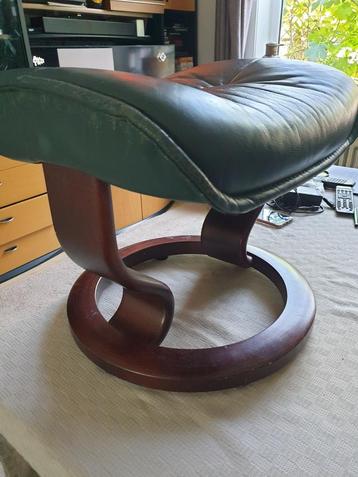 Stressless Hocker groen, echt leder. beschikbaar voor biedingen