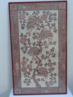 Batik doek vogels in boom, sign. Sedgo, in lijst, Indonesie, Verzenden