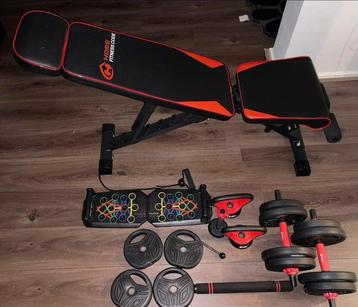 Opvouwbare Trainingsbank met Halterset beschikbaar voor biedingen