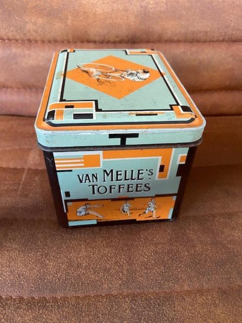 Melle's Toffees Art-Deco olympische spelen 1928, Verzamelen, Blikken, Zo goed als nieuw, Overige, Overige merken, Ophalen of Verzenden