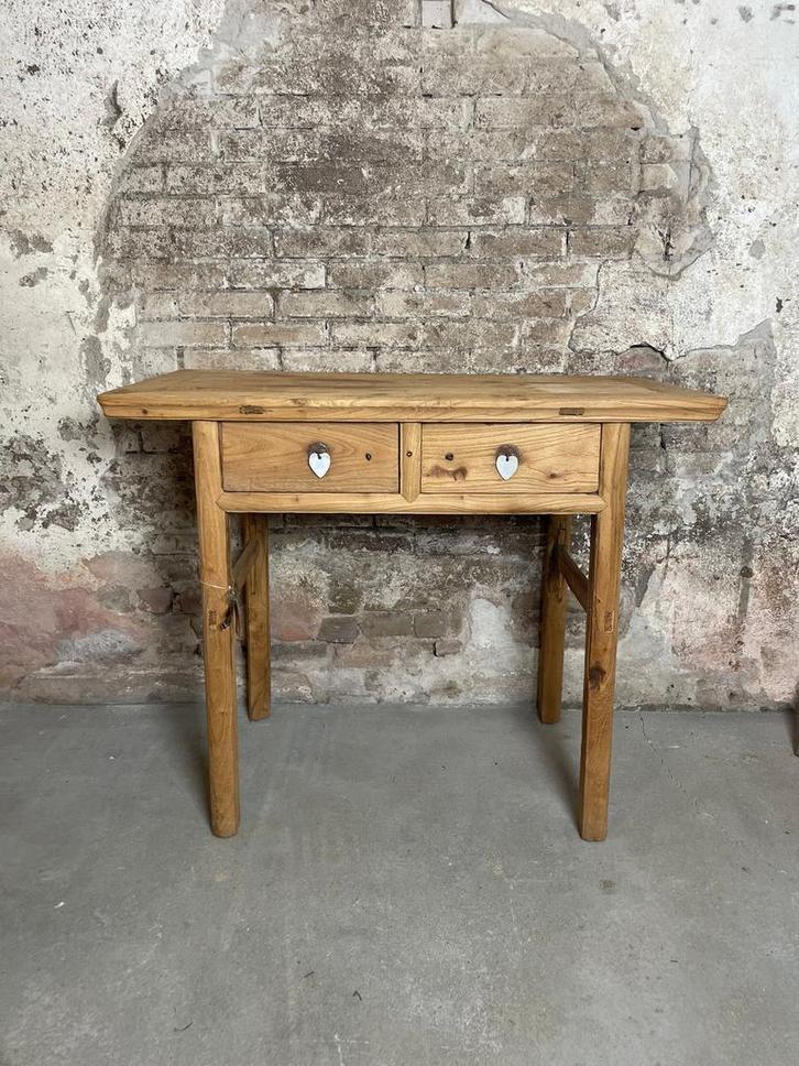 Side table van massief elmwood, Huis en Inrichting, Tafels | Sidetables, Nieuw, Ophalen