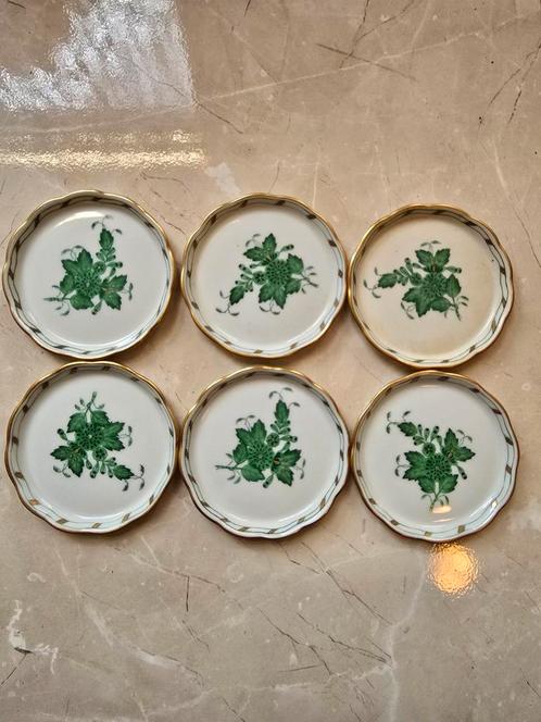 6 Herend-stijl kleine bordjes, Antiek en Kunst, Antiek | Servies los, Ophalen