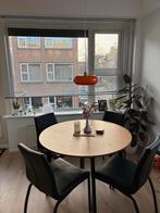 4 Zwarte JYSK Eetkamerstoelen, Huis en Inrichting, Stoelen, Ophalen, Gebruikt, Zwart, Leer