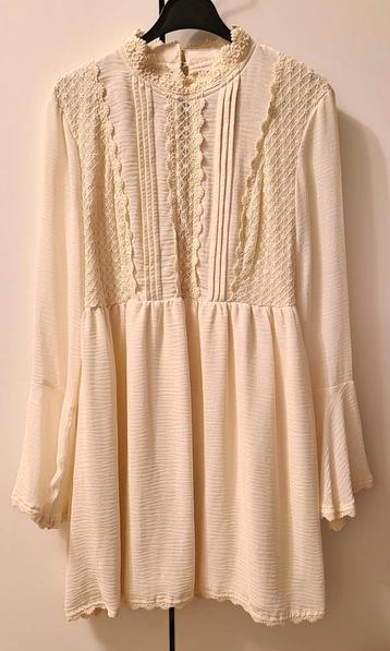 H&M chiffon ivoor jurk wit Maat 38 valt als maat 36 beschikbaar voor biedingen