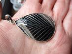 950/ verzilverde gekerfde agaat hanger, Nieuw, Ophalen of Verzenden, Met edelsteen, Zilver