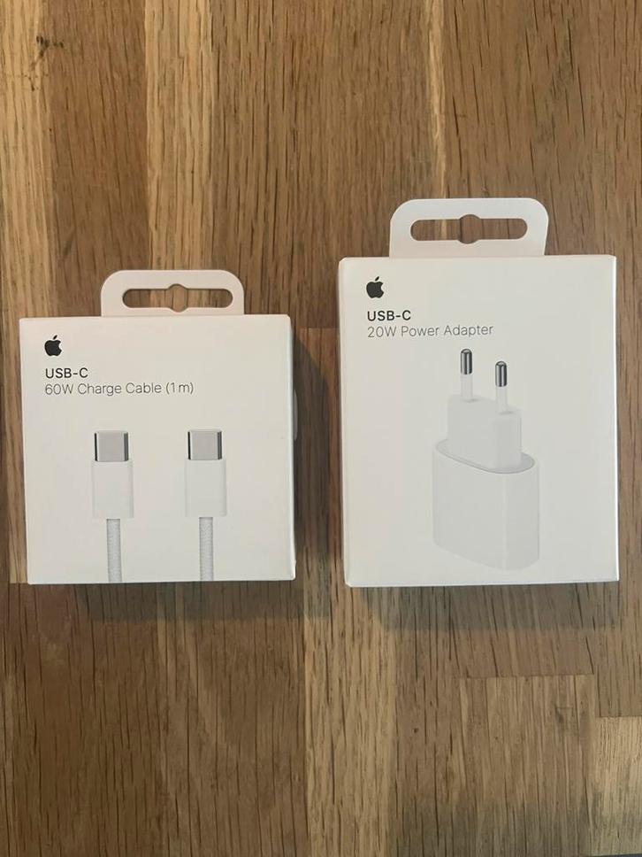 Apple Orginele snellader set. Power adapter + USB-C kabel 1m, Telecommunicatie, Mobiele telefoons | Telefoon-opladers, Nieuw, Apple iPhone